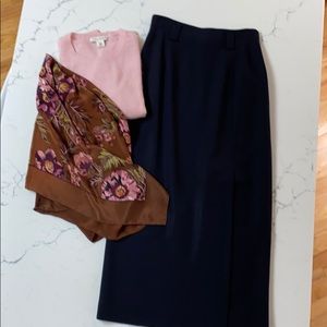 Bill Burns tailored maxi a-line skirt - blue